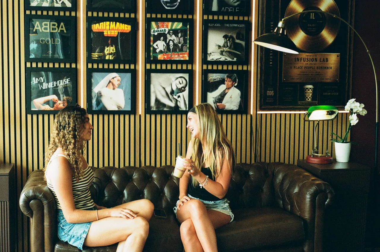 Guests relaxing in the Infusion Lab lounge in Pacific Beach